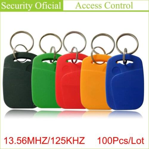 2-in-1 Dual Frequency Access Control Key Cards 100PCS RFID Tag 13.56MHZ 12.56KHZ Contactless Cards Composite Keychain IC ID Card