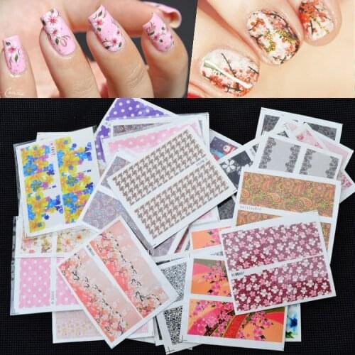 50pcs/set of High Quality New Mixed Watermark Nail Decals DIY Nail Decoration Accessories
