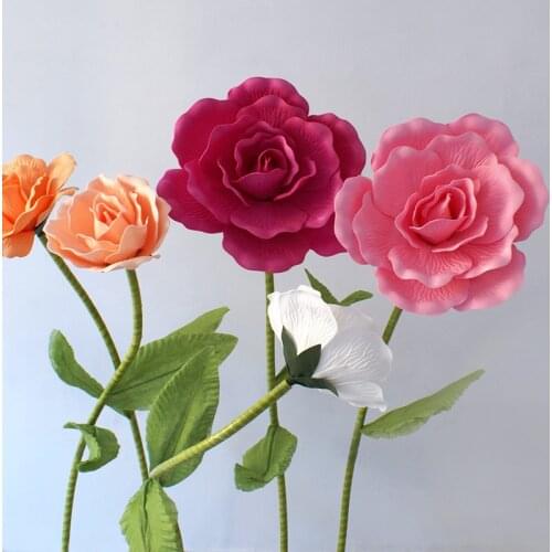 80cm /31.5 inch Large Foam Flowers for Wedding Decoration Giant Rose Flowers on The Stem Artificial Flower for Photo Zone