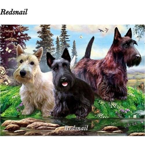 Diy 5d diamond painting Scottish terrier full drill diamond embroidery animal cute Dog cross stitch mosaic rhinestones EE618