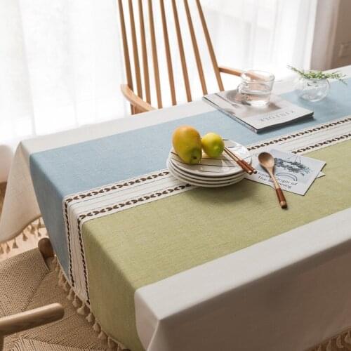 American pastoral small fresh restaurant tablecloth household rectangular cover cloth cotton linen cloth art coffee table
