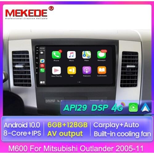 6GB+128GB Android 10.0 NO DVD 2 Din Car Radio Multimedia Video Player Navigation GPS for Mitsubishi Outlander Xl 2 2005-2011