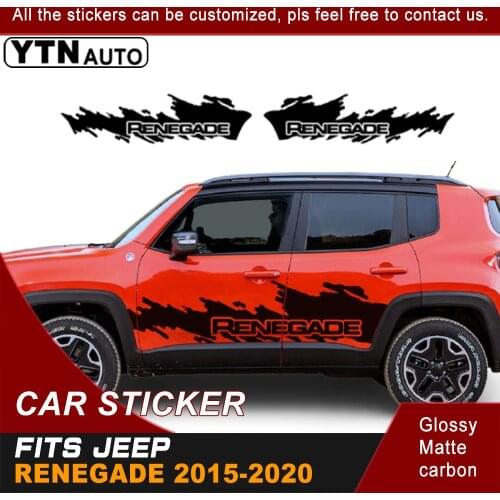 Car Decals For Jeep Renegade 2015 2016 2017 2018 2019 2020 Side Body Tire Tracks Mud Graphic Vinyl Cool Sticker Customized