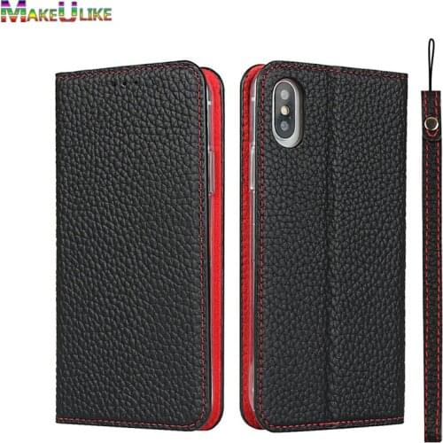 Genuine Leather Flip Case For iPhone X XR XS Max XS Max Case Luxury Wallet Case For iPhoneX iPhoneXR iPhoneXS Cover