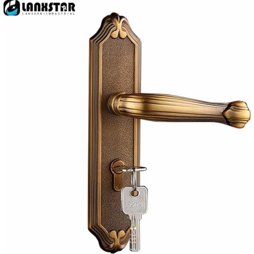 European Style Wooden Door Selling Recommended Zinc Alloy Handle Lock Exquisite Appearance and Quality Assurance Mute Locks