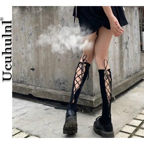 Gothic Stocking Kawaii Lolita Sexy Underwear Fashion Nightclubs Diablo Stocking Black Bandage Hosiery for Women Girl Friend Gift