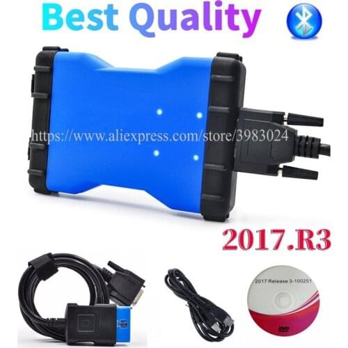 New BLUE Colour VD DS150E CDP vd tcs cdp for delphis with bluetooth obd2 scanner tool 2017.R3 car truck diagnostic with usb