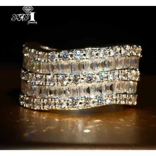 YaYI Fine Jewelry Fashion Princess Cut White Claw Set Cubic Zirconia Silver Color Engagement Wedding Party Lovers Rings