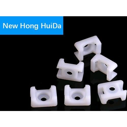 Cable Tie Mounts Wire Buddle Saddle Type Plastic Holder White Plastic cable Nylon