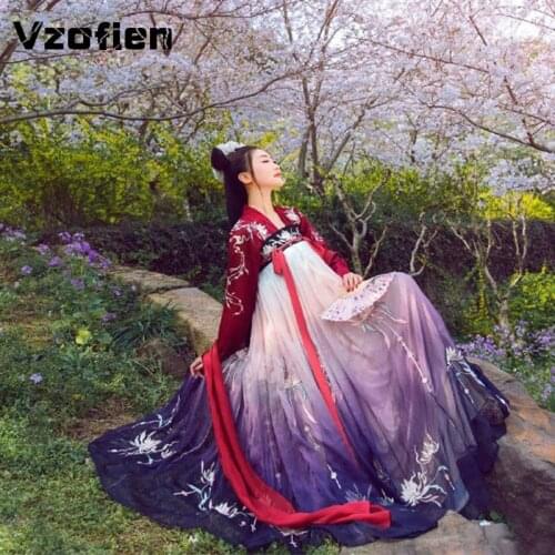 Chinese Ancient Traditional Hanfu Dress Women National Dance Costume Han Dynasty Fairy Princess Cosplay Hanfu Performance Suit