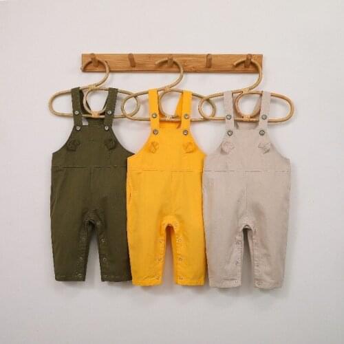 2020 Spring Autumn Kids Overalls Casual Korean Cotton Jumpsuit for Girls Toddler Boy Pants Children Trousers Girls Baby Overalls