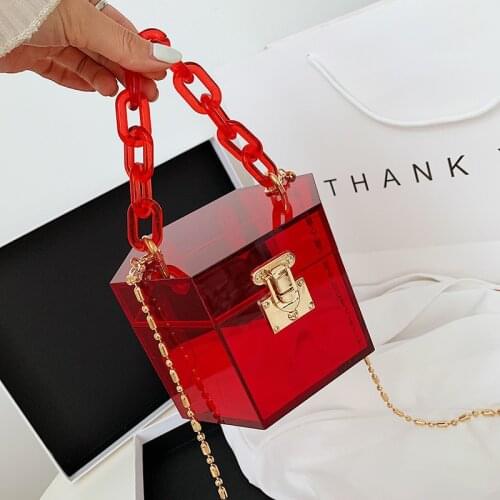Womens Cosmetic Bag 2020 Trend Luxury Shoulder Strap Handbags for Women Korean Unusual Chain Fashion Brand PVC Transparent Bag