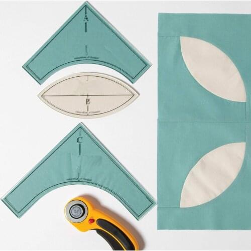 Melon Block Patchwork Ruler Handmade Quilt Templates for low shank domestic sewing machine # MB8-ABC # 1set=3pcs