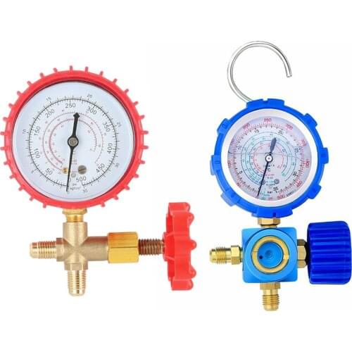 Refrigerant Low Pressure Gauge For R410A / R22 / R134A / R404A Fluoride Oil Meter Valve Fluid Refrigerant Pressure Gauge Tool
