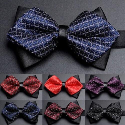 Fashion 2-tone Bow Tie Grid Men And Women Tuxedo General Party Neckties Butterfly Bowtie 30 Color, 100pcs