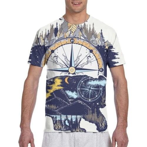 2020 Mens T shirts Fashion New Summer Mens Short Sleeve T-shirt Magic Tribal Bear And Mountains Tshirt For Man Full Printed
