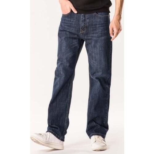 100% Cotton Spring Summer Men Jeans Slight Classic Denim Pants Male Washed Baggy Blue Designer Causal Jeans Man