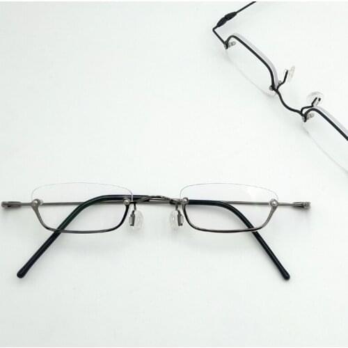 Ultra small vintage square half frame mens presbyopic glasses retro ladies prescription optical half frame glasses 1.0 2.0