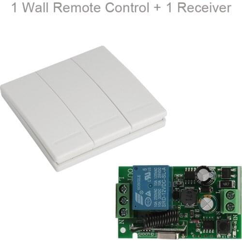 QIACHIP 433Mhz 86 Wall Panel RF Transmitter Remote Control Switch + 433 Mhz RF Relay Wireless AC 110V 220V 1 CH Receiver Module