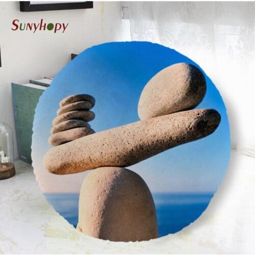 Stone Custom Peach Skin Pillowcase Round Shape For Home/Seat Cushion Wedding Decorative Diameter Size 40cm50cm60cm-WJY