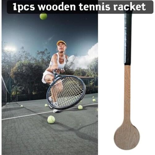 2020 New 1Pcs Tennis Wooden Spoon Racket Creative Long Handle Tennis Dessert Racket Indoor Outdoor Supplies Sport Accessories