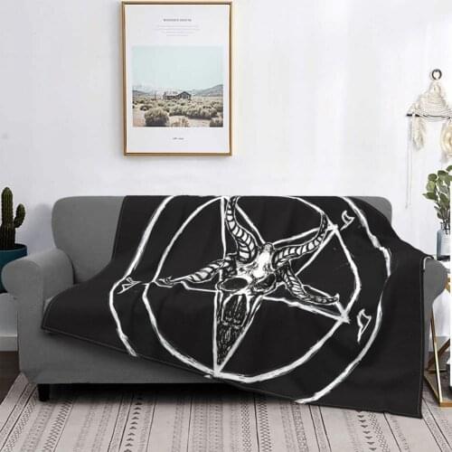 Baphomet Pentagram Throw Blanket Sweatshirt Throw Blanket Fur Blanket Cover Blankets For Beds Quilt And Duvet Cover