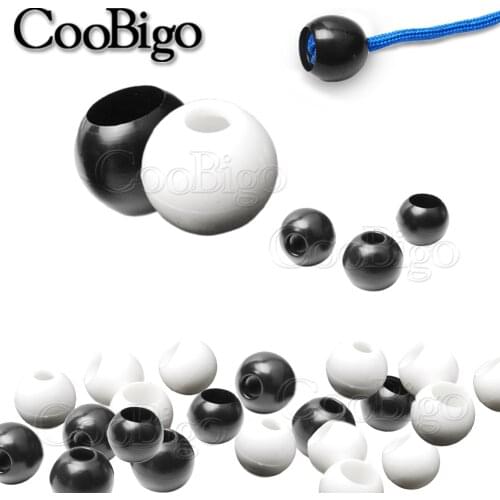 Bungee Ball Cord Lock End Pony Plastic Beads Stopper Clamp Elastic Rope Bracelet Bag Hair Braid Sewing DIY Craft Accessory 50pcs