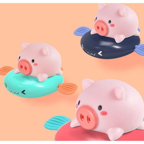 1PC Cute Cartoon Animal Pull The Bath Toy Pig Classic Baby Water Toy Infant Swim Wound-up Chain Clockwork Kids Beach Toy
