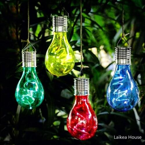 Solar Lights Bulb Camping Chandelier Outdoor Garden Courtyard Corridor Path Solar Bulb Light Christmas Tree Decoration Lantern