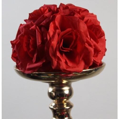 SPR 15cm red Elegant Artificial Silk Crimping Rose Flower Ball Hanging Kissing Ball For Wedding Room Party Decoration Supplies
