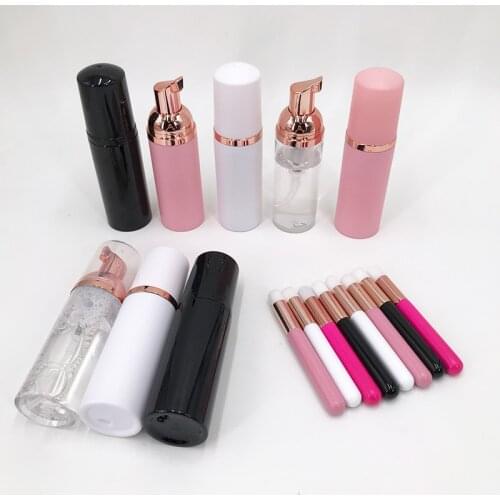 Custom Logo Sticker Eyelash Extension Shampoo Mousse Lash Cleaning Foam No Stimulation Makeup Clean Tools