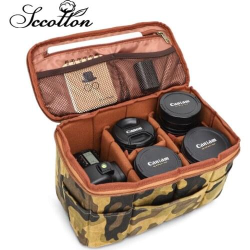 SLR camera storage bag waterproof canvas camera lens liner bag digital photography handbag