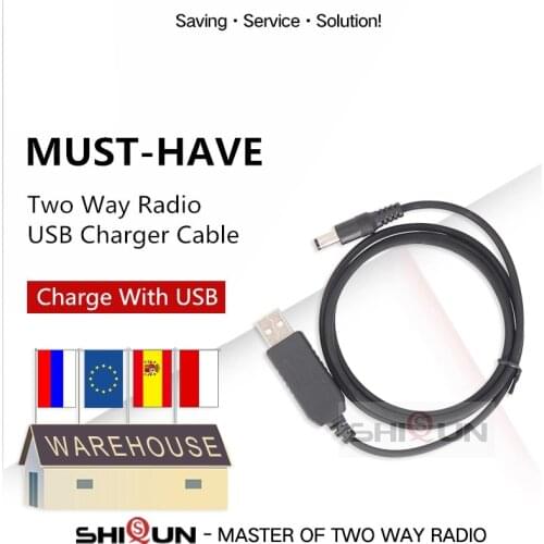 Universal USB Charger Cable for BAOFENG UV-9R Plus UV-XR UV-5R UV-82 UV-5RE Radio USB Cable Connect With The Desktop Charger 5R