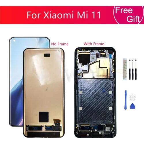 For Xiaomi MI 11 LCD Display Touch Screen Digitizer Assembly With Frame For mi 11 Lcd Replacement Parts 6.81"