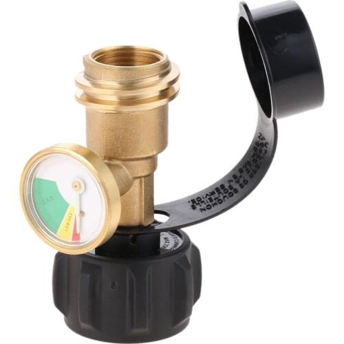 1pc Brass&ABS Propane Tank Gauge Level Indicator Leak Detector Gas Pressure Meter Universal for RV Camper Cylinder BBQ Gas Grill