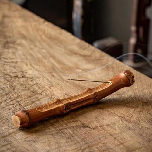 10pcs Creative Bamboo Root Incense Burner Home Teahouse Office Decoration Incense Holder Sticks Censer Incense Stand