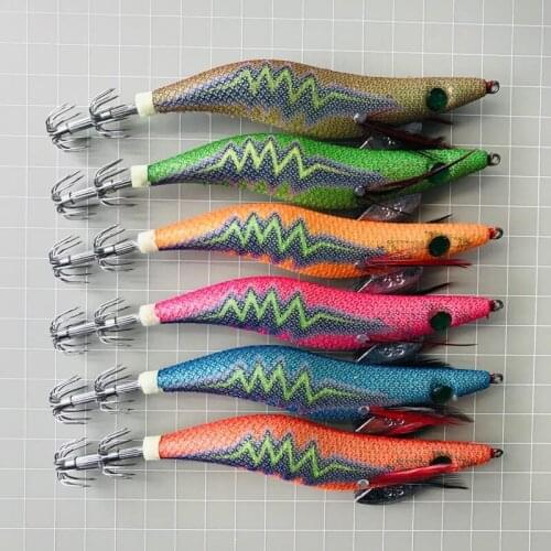 10Pcs Luminous Fishing Lures Squid Jigs Hooks Baits 3.5# Shrimp Fishing Lure Hook Bait Fishing hook