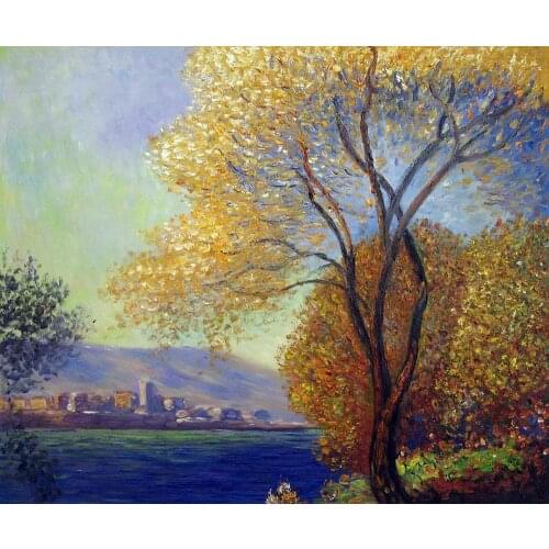 100% Hand-painted Painting for Living Room Antibes, View of Salis by Claude Monet Landscape Painting Canvas Wall Art