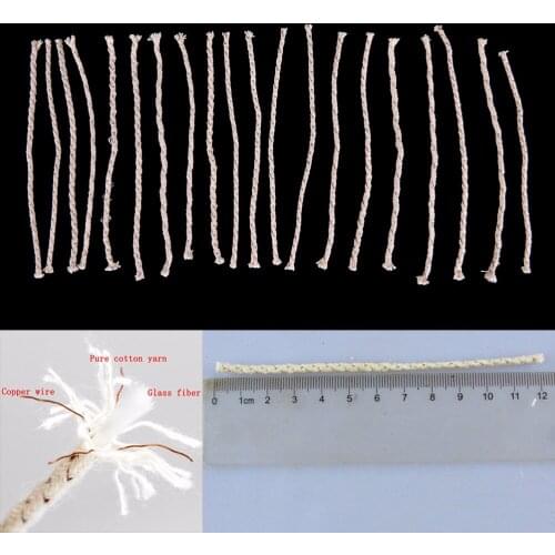 20 Pcs Outdoor Camping oil lighter wick copper&cotton kerosene petrol lighter accessorie