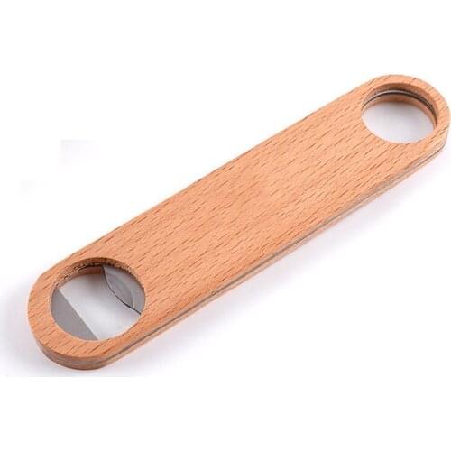 200pcs/lot DIY Wooden Stainless steel Large Flat Beer Bottle Opener Flat Bottle Opener Tool Bar Beer Wine Openers Custom logo
