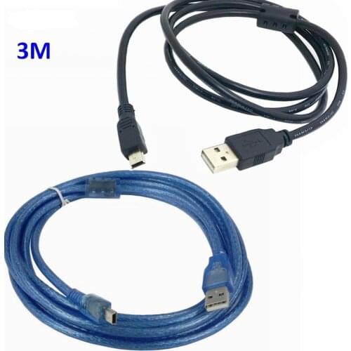 200pcs lots 3M 10FT USB2.0 A Male to 5 Pin Mini USB Data Sync Charging charger Cable For GPS MP4 Playe Camera fast charger