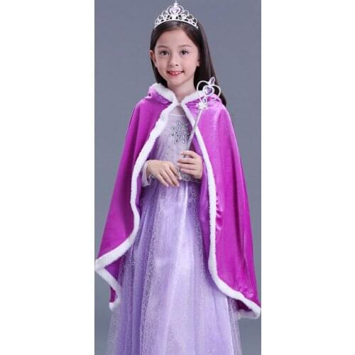 2018 Children Christmas Clothing Red Hooded Cloak Monsoon Kids Outerwear Clothes Girls Warm Shawl Girls Cartoon Princess Costume