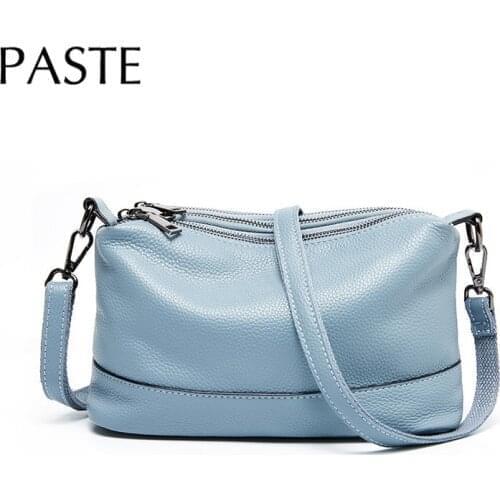 2020 Real Genuine Leather Handbags Double Zipper Luxury Women Bags Designer Female Crossbody Bags for Women Shoulder Bag Ladies