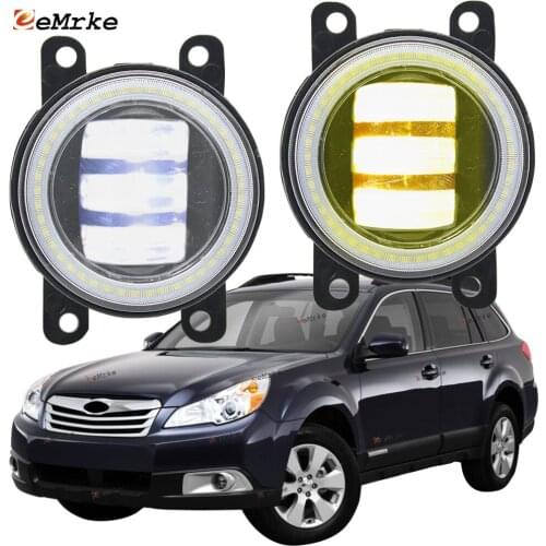 2x Led Angel Eye DRL for Subaru Outback North-America-Spec 2010 2011 2012 LED Fog Lights Lamp Lens Daytime Running Light