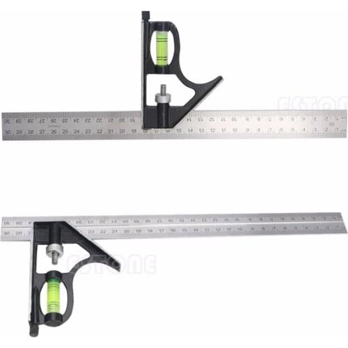 300mm(12") Adjustable Engineers Combination Try Square Set Right Angle Ruler New H02