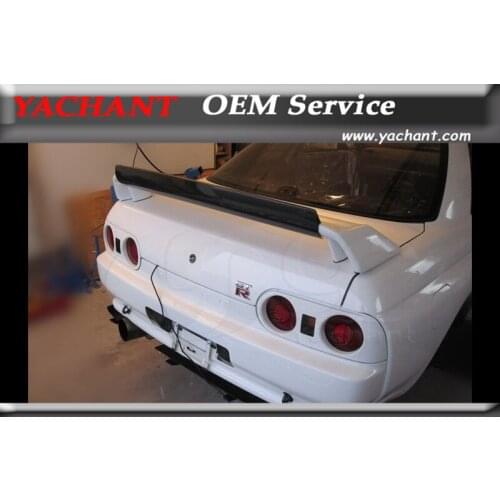 Car-Styling Carbon Fiber FRP Rear Wing Fit For 89-94 Skyline R32 GTR OEM Rear Spoiler Fujimura Style Rocket Dancer Gurney Flap