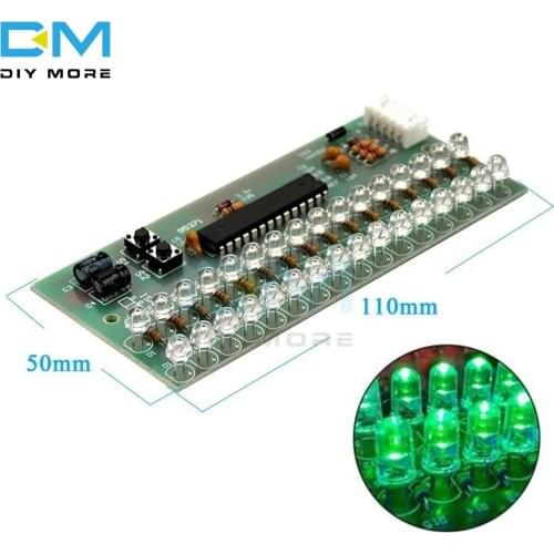 DC 8V to 12V MCU Adjustable Display Pattern LED VU Meter Level Indicator Amplifier Audio 16 LED Dual Channel Green Lamp Light