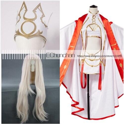 Fate Grand Order Irisviel von Einzbern cosplay Dress of Heaven Cosplay Costume includes wig
