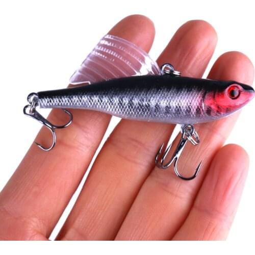 HENGJIA FISH 1PC 6.5cm 17g Winter Sea Hard Fishing Lure VIB Bait With Lead Inside Diving Swivel Jig Wing Wobbler Crankbait
