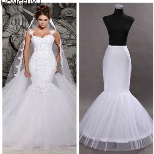 HONGFUYU Cheap In Stock One Hoop White Mermaid Petticoat Bridal Crinoline For Wedding Prom Dresses Wedding Accessories